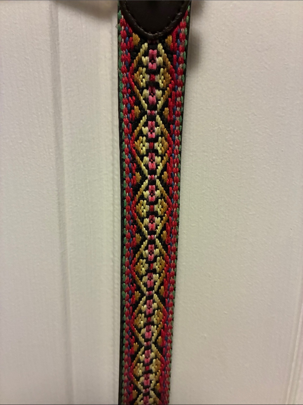 Woven Tribal Pattern Belt in Red Aztec
